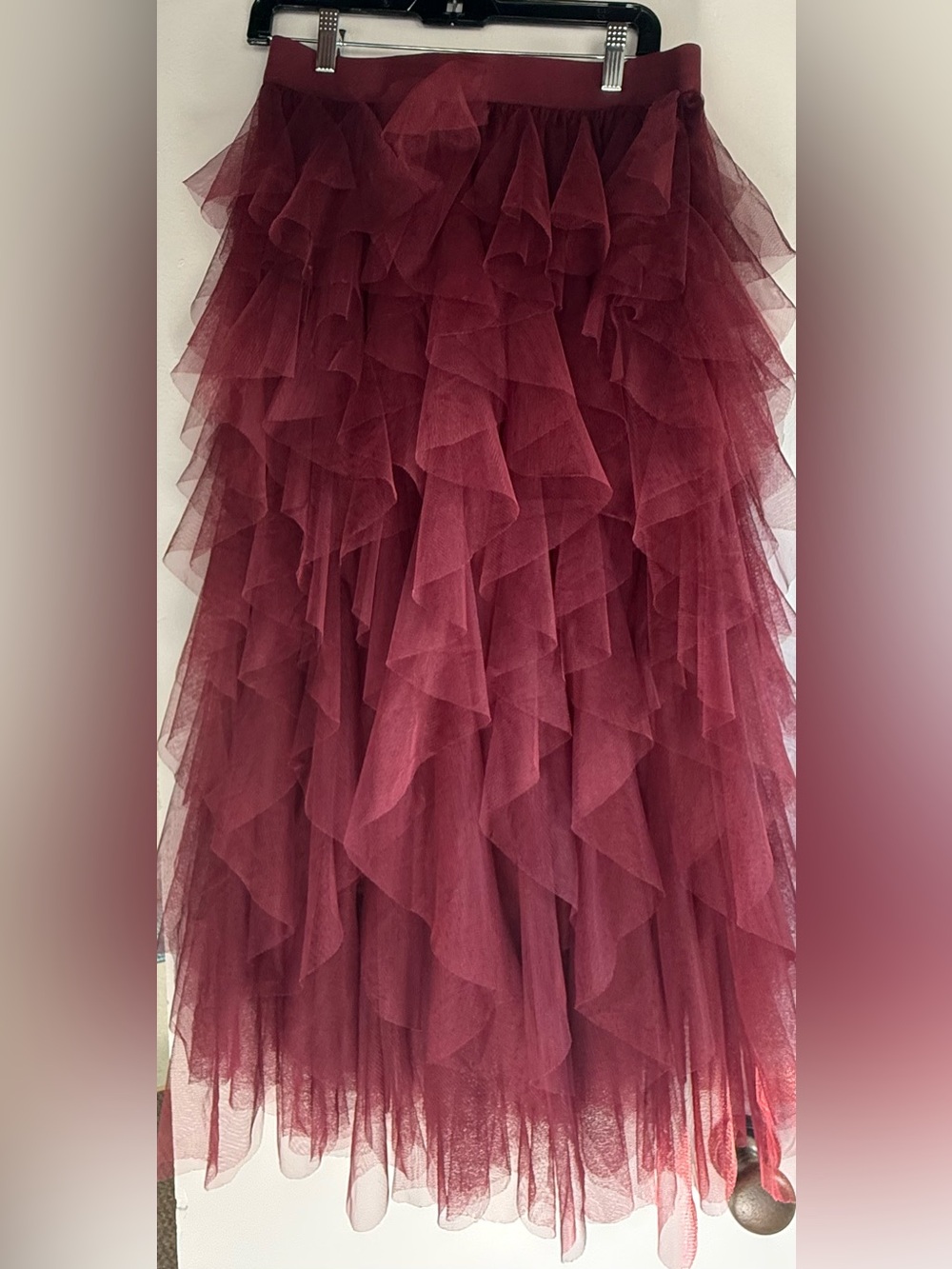 NWT TORRID Nightfall Burgundy Ruffled Tulle Skirt - Picture 2 of 6